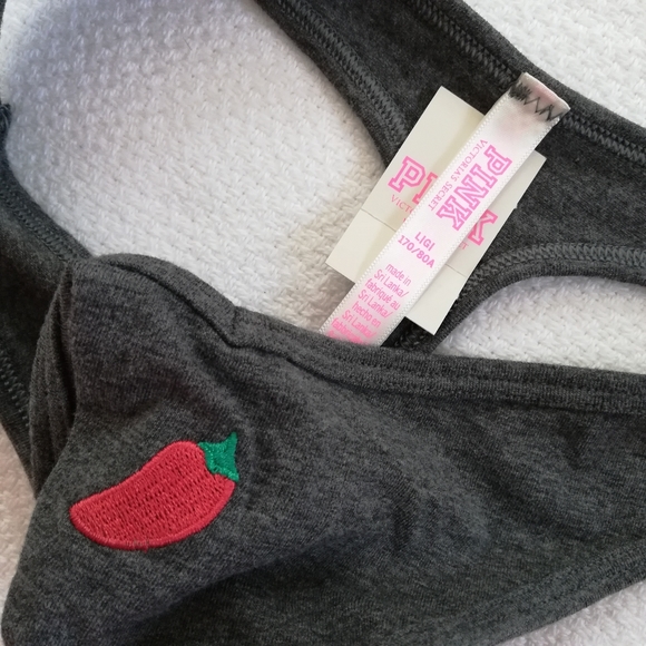 VS PINK Logo Cotton Thong Valentines Day Large Red Hot Chili Pepper RHCP nwt new - Picture 2 of 4